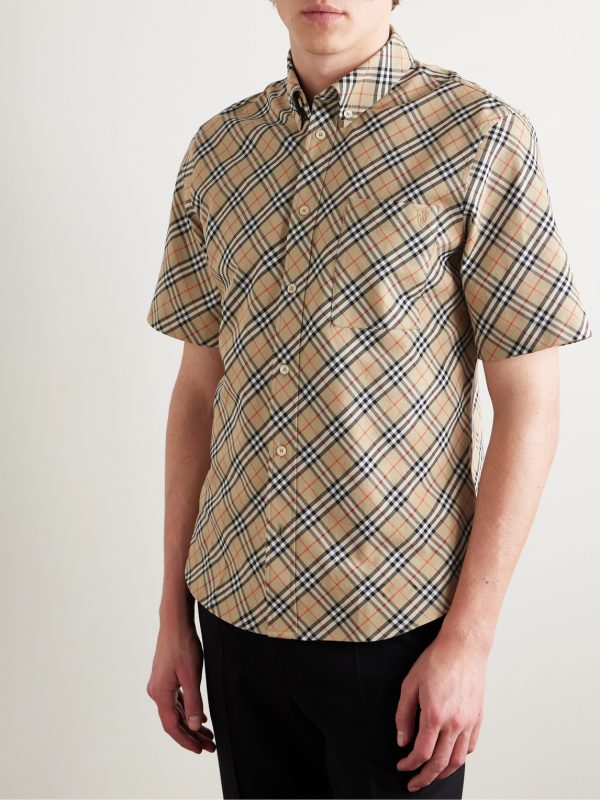Slim-Fit Button-Down Collar Checked Cotton Oxford Shirt - FR Slim-Fit Button-Down Collar Checked Cotton Oxford Shirt - FR