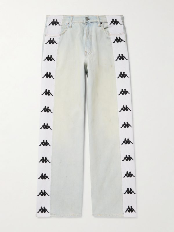 + Kappa Straight-Leg Webbing-Trimmed Jeans + Kappa Straight-Leg Webbing-Trimmed Jeans