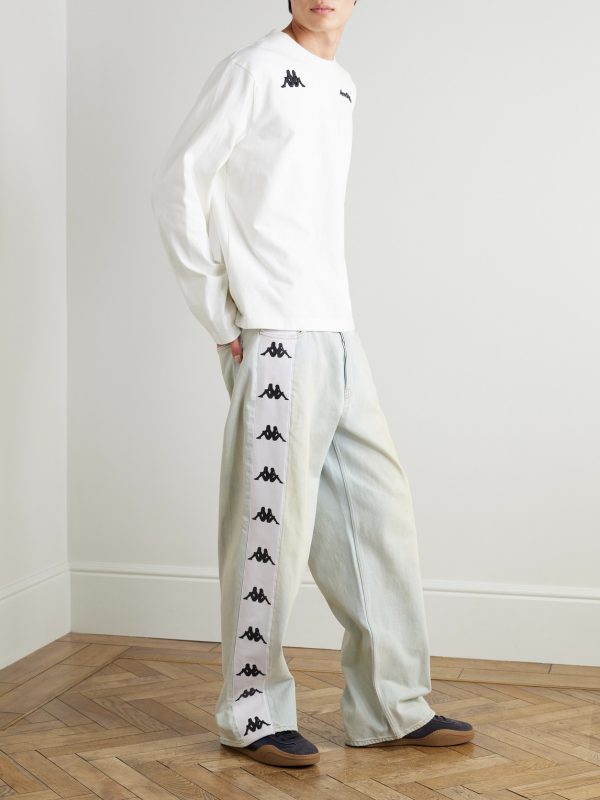 + Kappa Straight-Leg Webbing-Trimmed Jeans - OU + Kappa Straight-Leg Webbing-Trimmed Jeans - OU