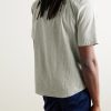 Vacation Camp-Collar Striped Linen-Blend Shirt - BK