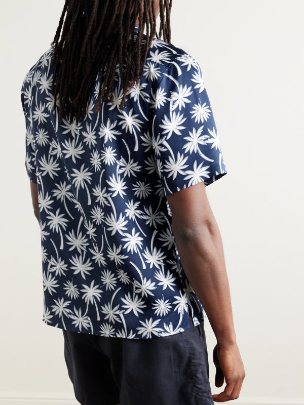 Vacation Convertible-Collar Printed TENCEL™ Lyocell Shirt - BK Vacation Convertible-Collar Printed TENCEL™ Lyocell Shirt - BK