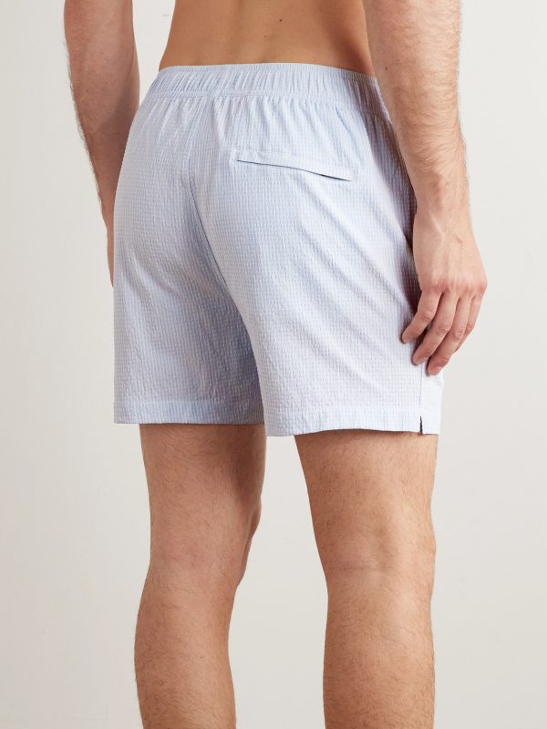 Charles Slim-Fit Short-Length Striped Seersucker Swim Shorts - BK Charles Slim-Fit Short-Length Striped Seersucker Swim Shorts - BK