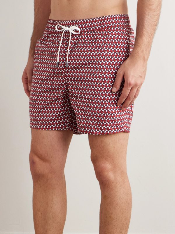 Slim-Fit Mid-Length Printed Swim Shorts - OU Slim-Fit Mid-Length Printed Swim Shorts - OU