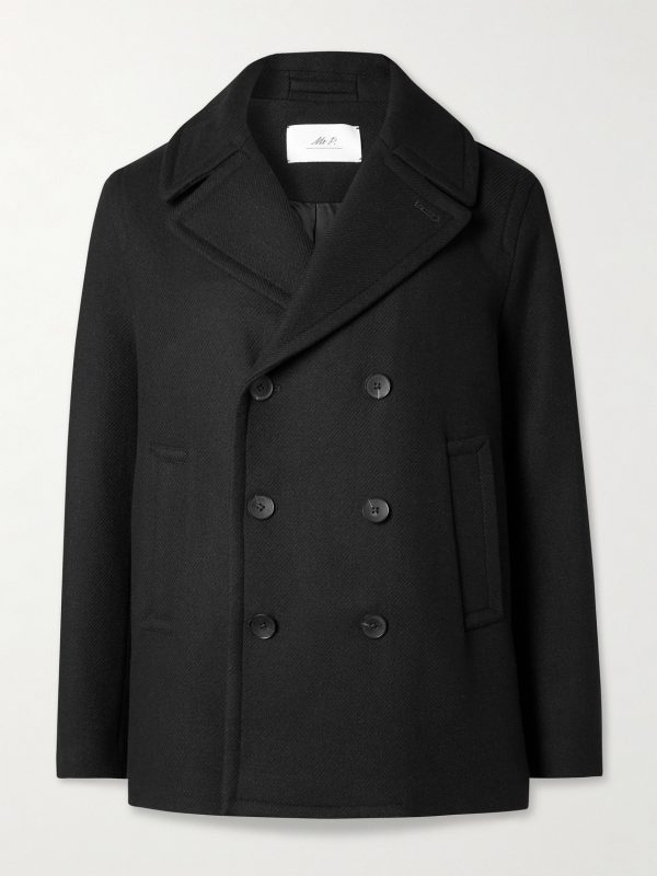 Wool-Blend Twill Peacoat