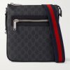 GG Leather-Trimmed Monogrammed Supreme Coated-Canvas Messenger Bag