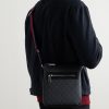 GG Leather-Trimmed Monogrammed Supreme Coated-Canvas Messenger Bag - OU
