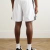 Venice Court Wide-Leg Logo-Print Webbing-Trimmed Mesh Shorts - BK