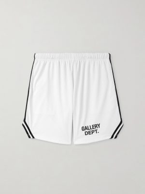 Venice Court Wide-Leg Logo-Print Webbing-Trimmed Mesh Shorts Venice Court Wide-Leg Logo-Print Webbing-Trimmed Mesh Shorts