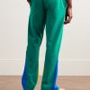 Flared Denim-Panelled Logo-Print Cotton-Jersey Sweatpants - BK Flared Denim-Panelled Logo-Print Cotton-Jersey Sweatpants - BK