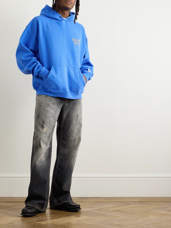 90's Oversized Logo-Print Cotton-Jersey Hoodie - OU 90's Oversized Logo-Print Cotton-Jersey Hoodie - OU