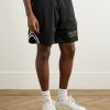 Venice Court Wide-Leg Logo-Print Webbing-Trimmed Mesh Shorts - FR