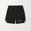 Venice Court Wide-Leg Logo-Print Webbing-Trimmed Mesh Shorts