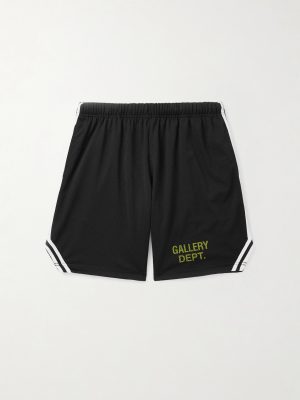 Venice Court Wide-Leg Logo-Print Webbing-Trimmed Mesh Shorts Venice Court Wide-Leg Logo-Print Webbing-Trimmed Mesh Shorts