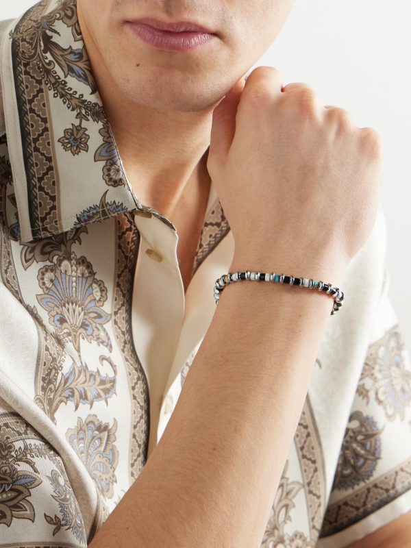 Sterling Silver Multi-Stone Beaded Bracelet - FR Sterling Silver Multi-Stone Beaded Bracelet - FR
