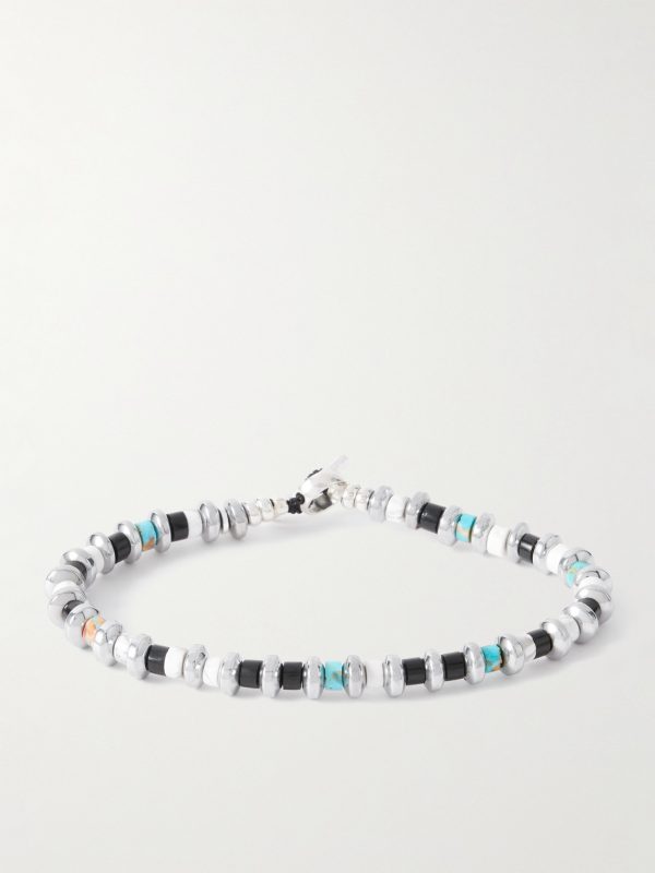 Sterling Silver Multi-Stone Beaded Bracelet Sterling Silver Multi-Stone Beaded Bracelet