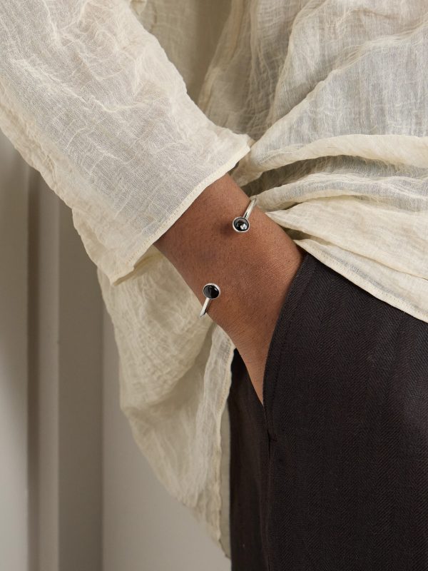Sterling Silver Obsidian Cuff - FR Sterling Silver Obsidian Cuff - FR