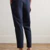 Daniel Tapered Pleated Stretch Organic Cotton-Twill Trousers - BK