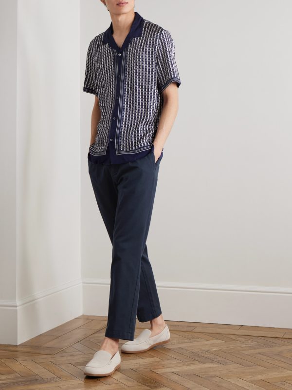 Daniel Tapered Pleated Stretch Organic Cotton-Twill Trousers - OU