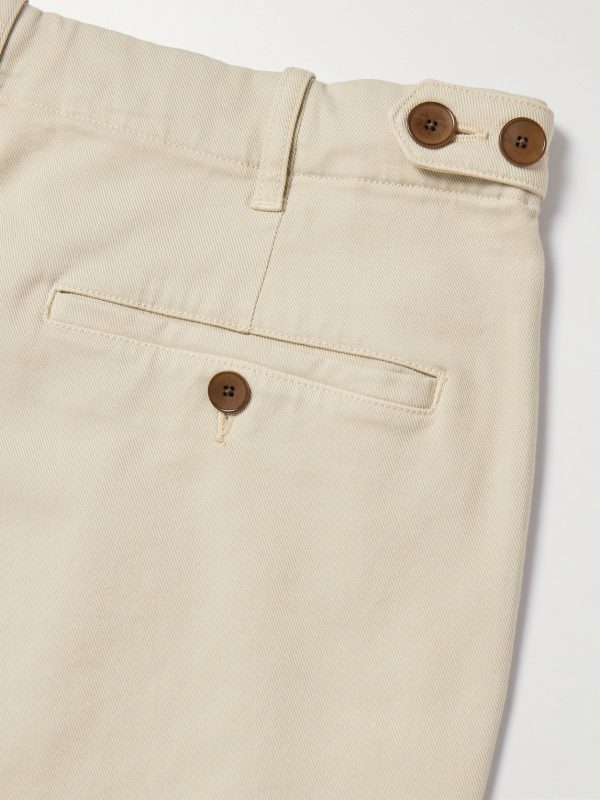Daniel Tapered Pleated Stretch Organic Cotton-Twill Trousers - E1 Daniel Tapered Pleated Stretch Organic Cotton-Twill Trousers - E1