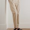 Daniel Tapered Pleated Stretch Organic Cotton-Twill Trousers - FR Daniel Tapered Pleated Stretch Organic Cotton-Twill Trousers - FR