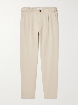 Daniel Tapered Pleated Stretch Organic Cotton-Twill Trousers Daniel Tapered Pleated Stretch Organic Cotton-Twill Trousers