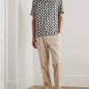 Daniel Tapered Pleated Stretch Organic Cotton-Twill Trousers - OU Daniel Tapered Pleated Stretch Organic Cotton-Twill Trousers - OU