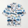 Te Ika A Maui Camp Collar Printed Lyocell-Twill Shirt