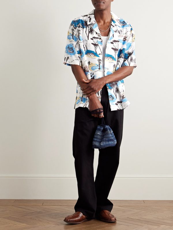 Te Ika A Maui Camp Collar Printed Lyocell-Twill Shirt - OU