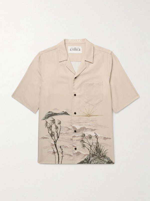Stormy Waters Camp-Collar Printed Lyocell-Twill Shirt Stormy Waters Camp-Collar Printed Lyocell-Twill Shirt