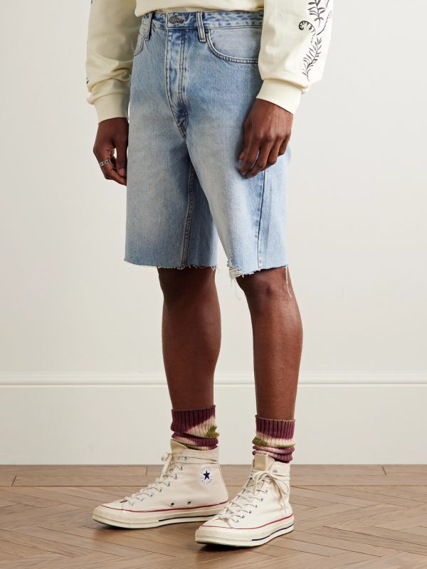 Tama Slim-Fit Straight-Leg Distressed Denim Shorts - FR Tama Slim-Fit Straight-Leg Distressed Denim Shorts - FR