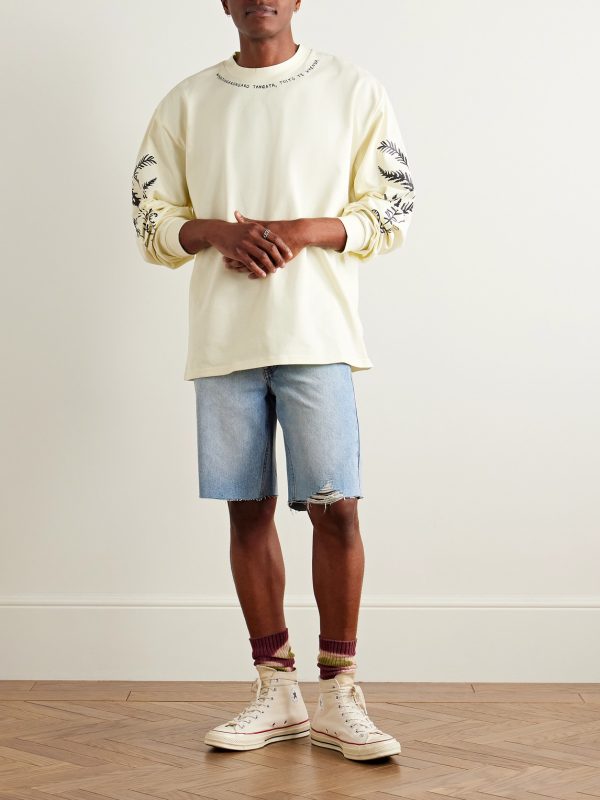 Tama Slim-Fit Straight-Leg Distressed Denim Shorts - OU Tama Slim-Fit Straight-Leg Distressed Denim Shorts - OU
