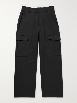 Raranga Straight-Leg Cotton-Twill Cargo Trousers