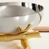 Bambou Medium Stainless Steel and Gold-Plated Bowl - CU Bambou Medium Stainless Steel and Gold-Plated Bowl - CU