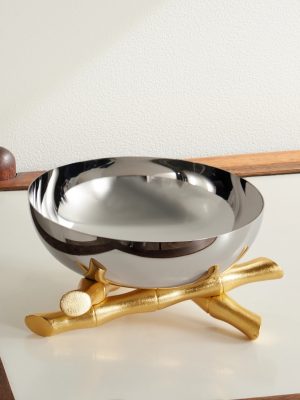 Bambou Medium Stainless Steel and Gold-Plated Bowl Bambou Medium Stainless Steel and Gold-Plated Bowl