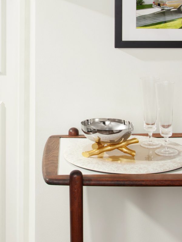Bambou Medium Stainless Steel and Gold-Plated Bowl - OU Bambou Medium Stainless Steel and Gold-Plated Bowl - OU