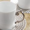 Corde Set of Six Platinum-Plated Porcelain Espresso Cups and Saucers - CU Corde Set of Six Platinum-Plated Porcelain Espresso Cups and Saucers - CU
