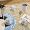 Corde Set of Six Platinum-Plated Porcelain Espresso Cups and Saucers - OU Corde Set of Six Platinum-Plated Porcelain Espresso Cups and Saucers - OU