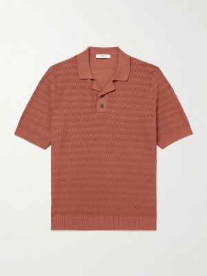 Textured-Cotton Polo Shirt Textured-Cotton Polo Shirt