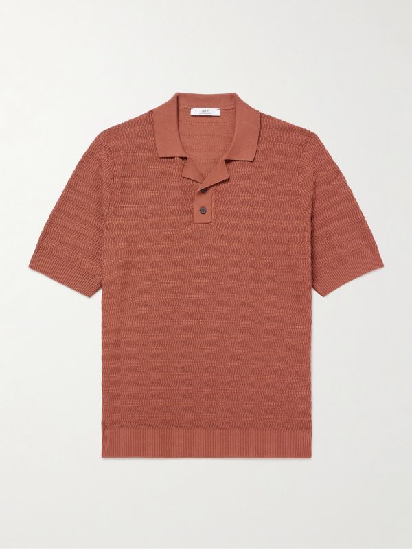 Textured-Cotton Polo Shirt Textured-Cotton Polo Shirt