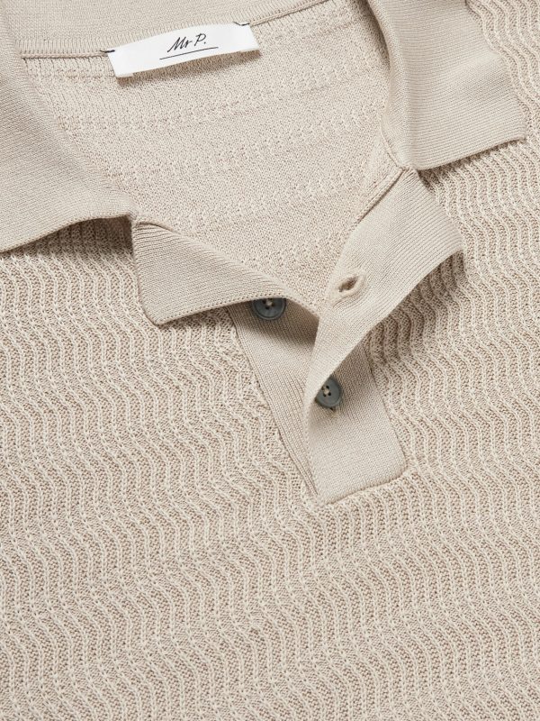 Textured-Cotton Polo Shirt - CU