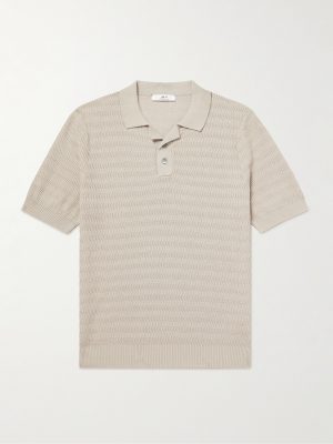 Textured-Cotton Polo Shirt Textured-Cotton Polo Shirt