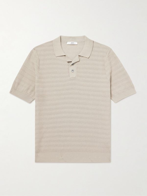 Textured-Cotton Polo Shirt