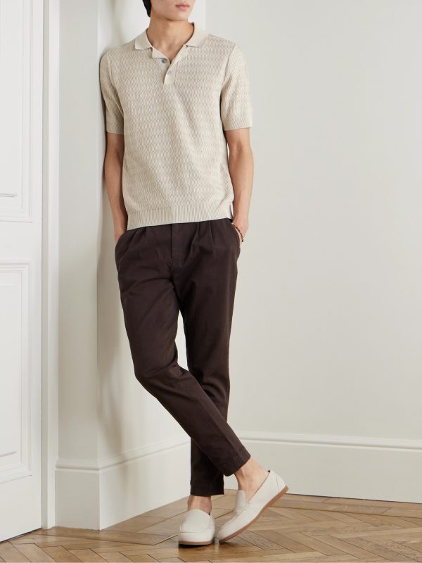 Textured-Cotton Polo Shirt - OU
