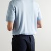 Golf Striped Merino Wool Polo Shirt - BK