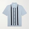 Golf Striped Merino Wool Polo Shirt