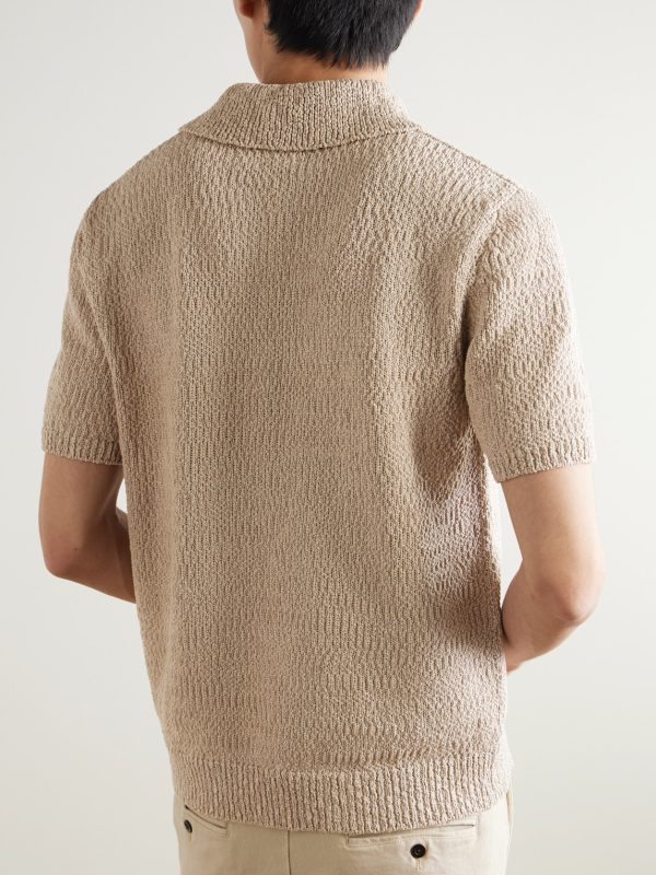 Slub Cotton Polo Shirt - BK Slub Cotton Polo Shirt - BK