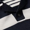 Camp-Collar Striped Merino Wool Polo Shirt - CU