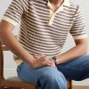 Striped Textured-Knit Organic Cotton Polo Shirt - FR
