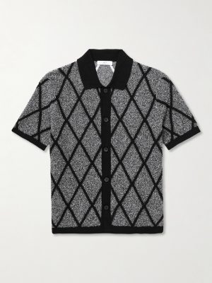 Jacquard-Knit Organic Cotton-Blend Terry Shirt Jacquard-Knit Organic Cotton-Blend Terry Shirt