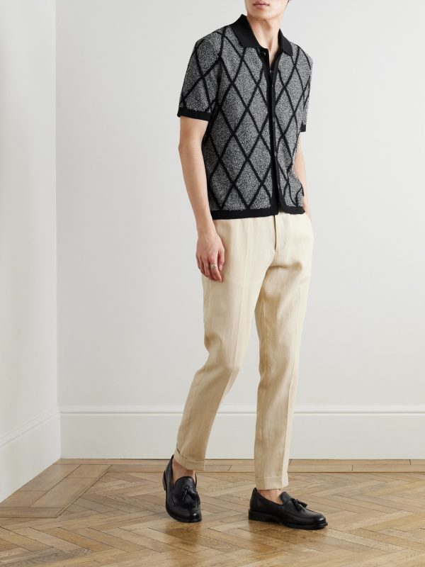 Jacquard-Knit Organic Cotton-Blend Terry Shirt - OU Jacquard-Knit Organic Cotton-Blend Terry Shirt - OU